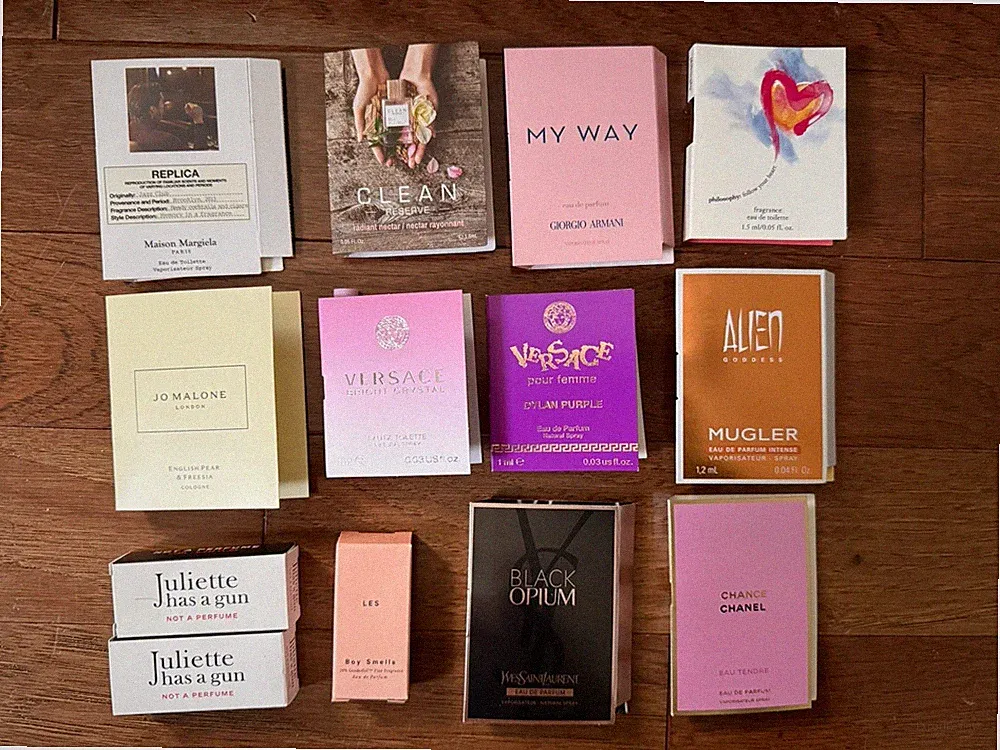 Assorted Women’s Designer Fragrance Sample Lot Spray Vials, Sample Size